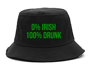 0% Irish 100% Drunk Funny St Patricks Day Mens Bucket Hat