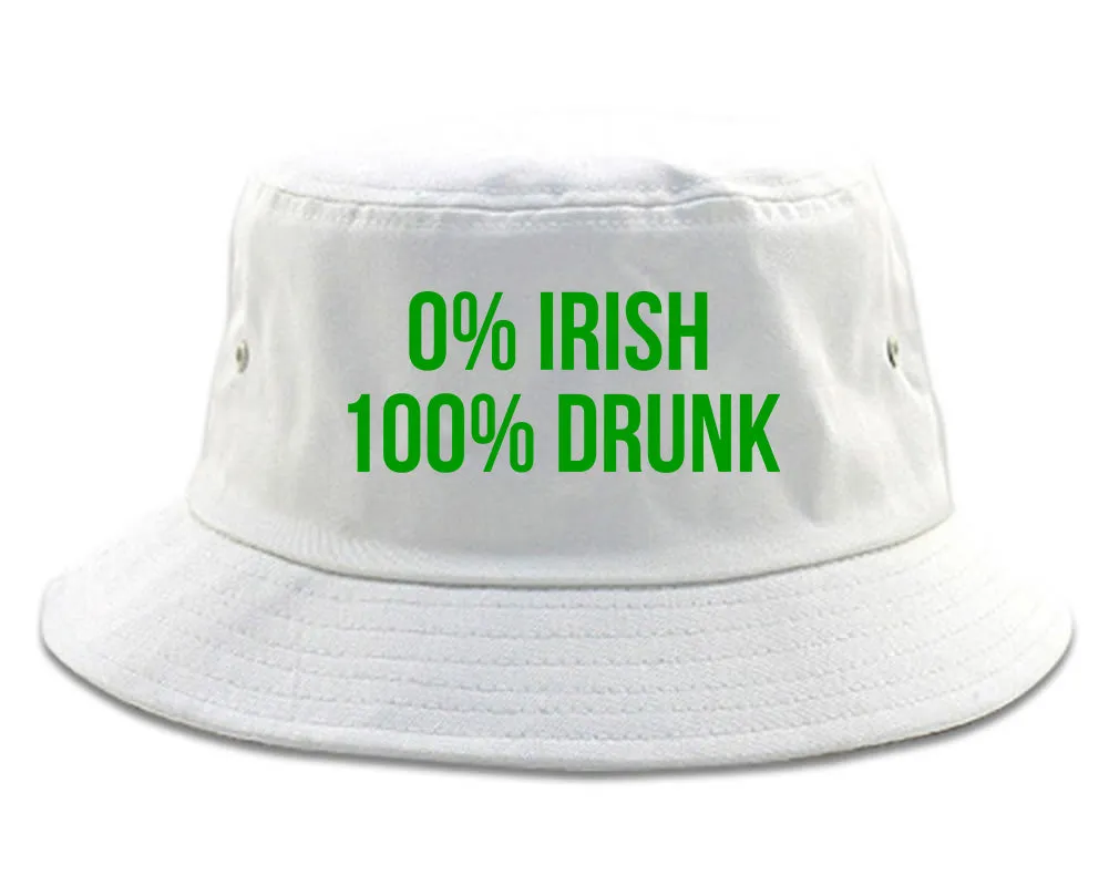 0% Irish 100% Drunk Funny St Patricks Day Mens Bucket Hat