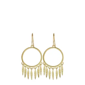 18K Gold Small Dream Catcher Earrings