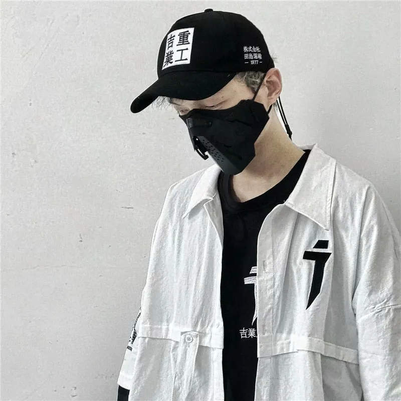 Chinese Block Baseball Cap (White/Black)