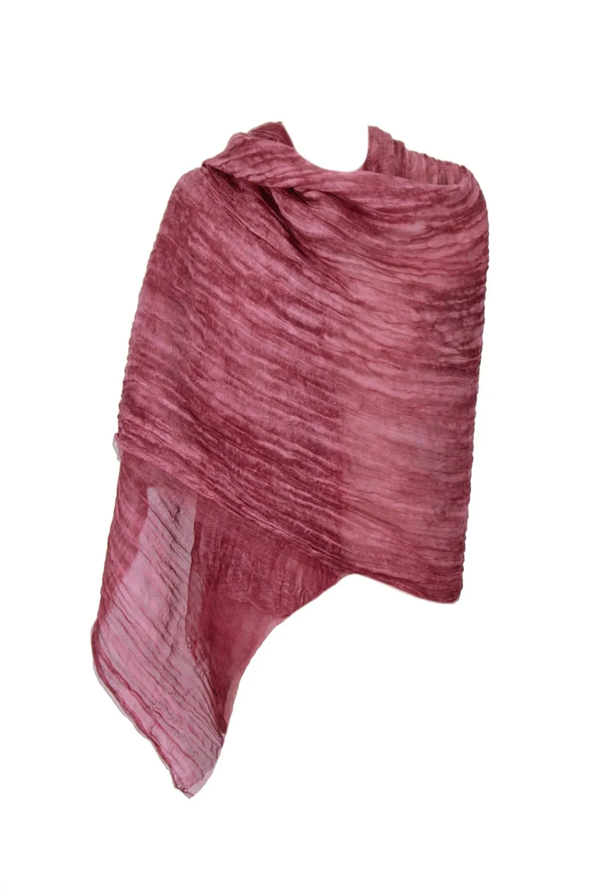 Diaphanous Textured Wrap Silk Scarf