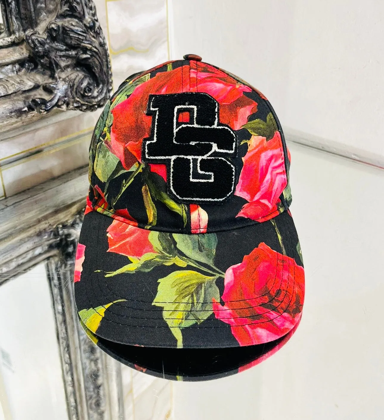 Dolce & Gabbana Floral Print 'DG' Logo Baseball Cap