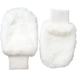 Dolce & Gabbana White Acrylic Knitted Fur Wrist Mitten Gloves