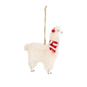 Fluffy Llama Christmas Decoration