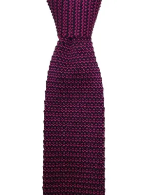 Interwoven Dark Pink and Navy Blue Men's Knitted Tie