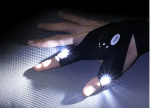 Luminous Fishing Gloves - Hands-Free Light, On/Off Switch, Replaceable Batteries