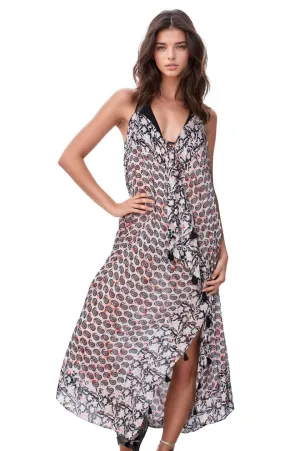 Maxi Tassel Dress in Crackling Paisley