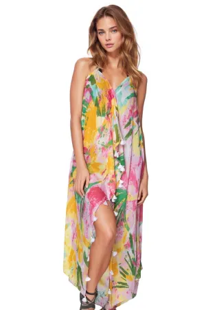 Maxi Tassel Sundress Coverup n One Summer Day Print