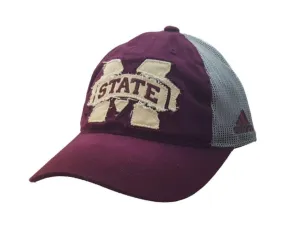 Mississippi State Bulldogs Adidas Faded Maroon Mesh Snapback Baseball Hat Cap