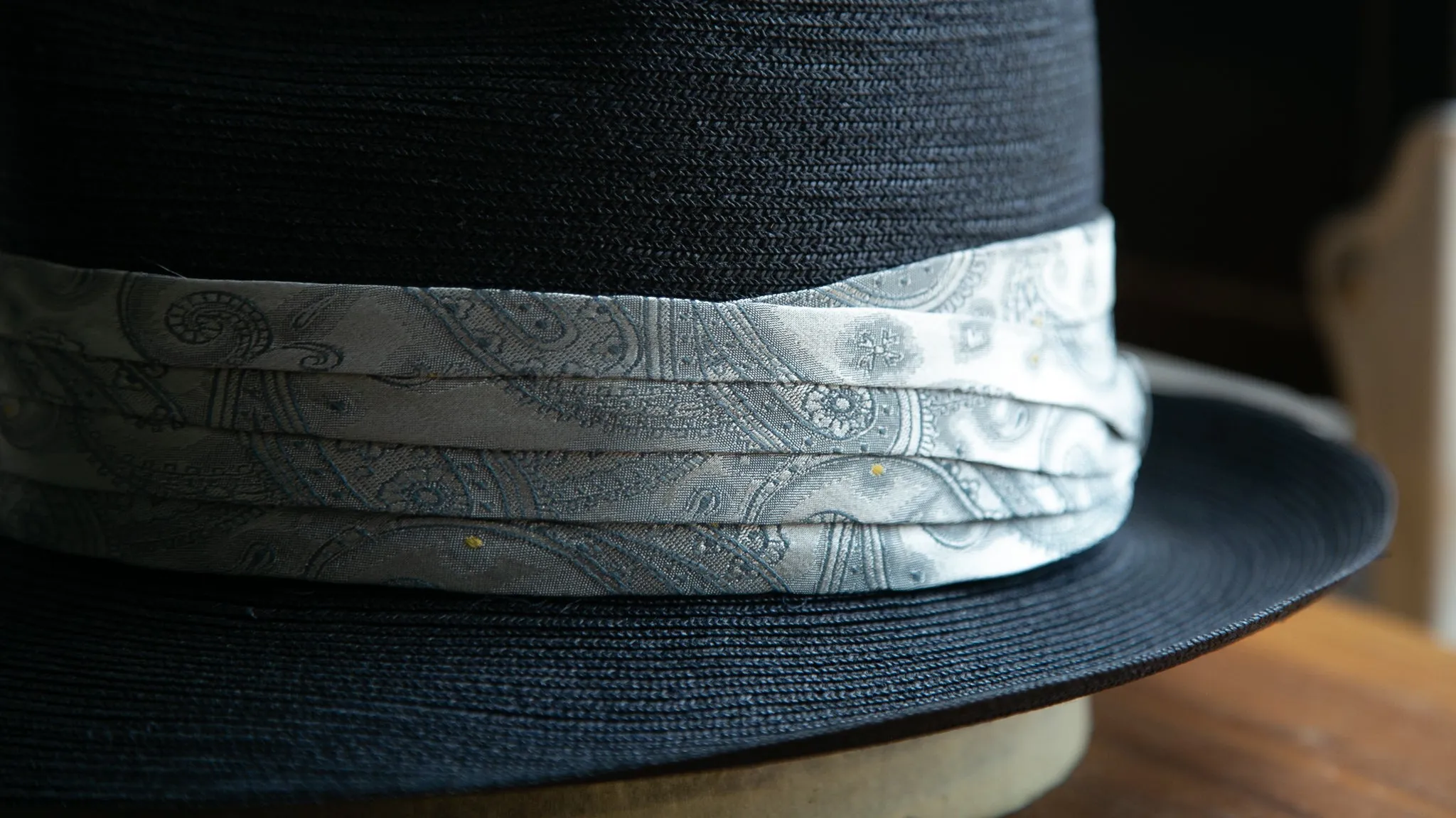 Navy Straw Fedora (Baron Original)