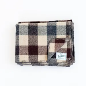 Norris Wool Throw - Brown & Beige Check