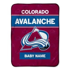 Personalized Colorado Avalanche Emblem Baby Pixel Fleece Blanket