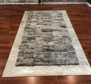 Unique Natural Lambskin Fur Rug, Handmade Sheepskin Area Rug for Living Room