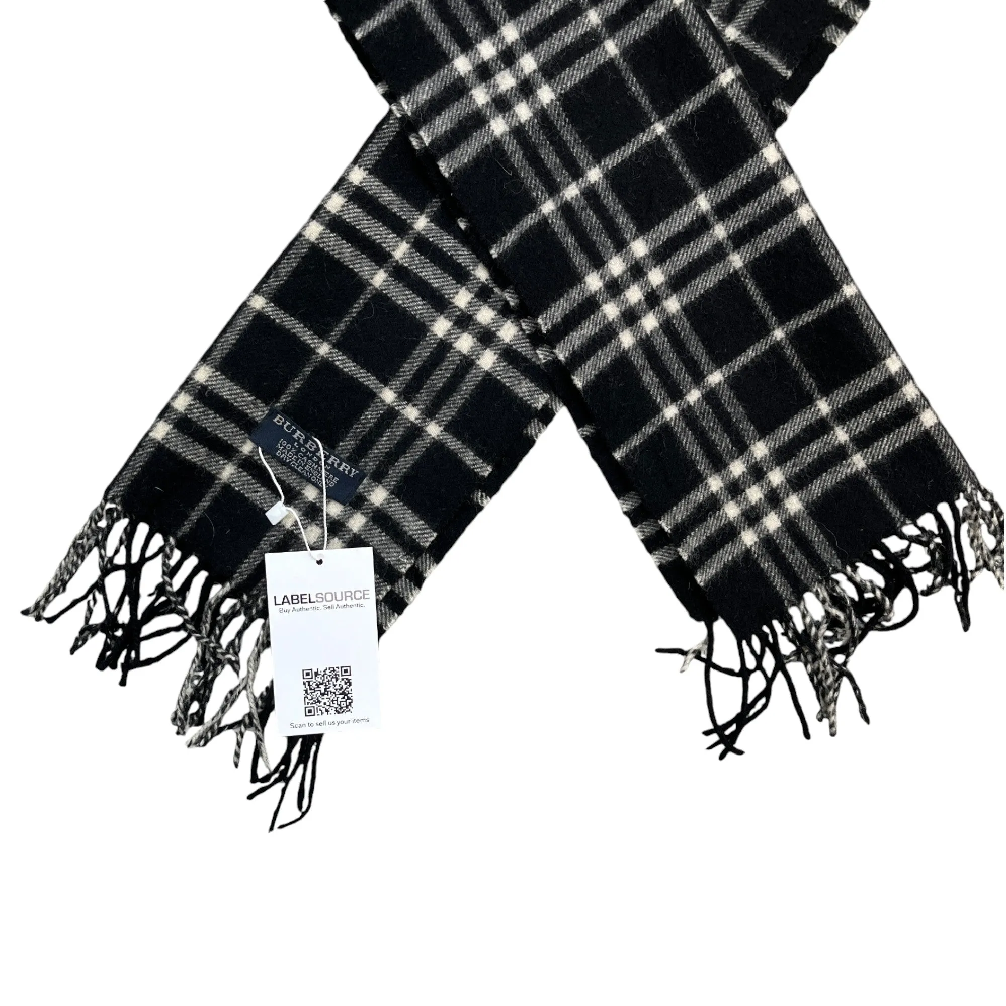 Women's Checkered Scarf Black